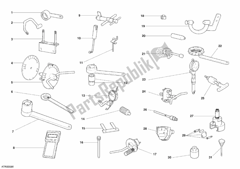 Todas las partes para Herramientas De Servicio De Taller, Motor de Ducati Monster S2R 800 2005